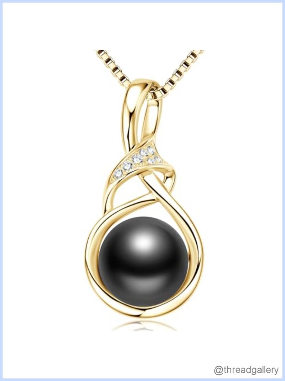 Tahitian Pearl Necklace 925 Sterling Silver 14k White Gold Plated Pendant